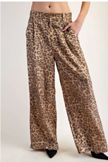 Metallic Leopard Print Pants