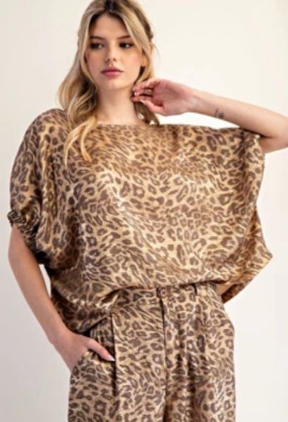 Metallic Leopard Print Top