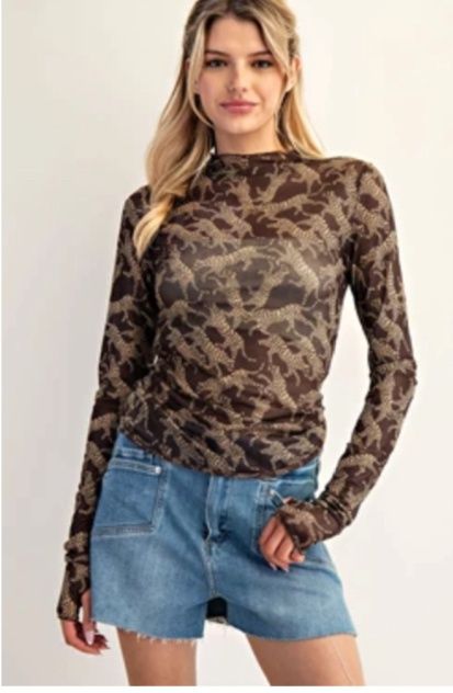 Mesh Cheetah Long Sleeve