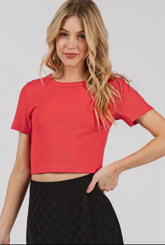 Ribbed Crop Tee