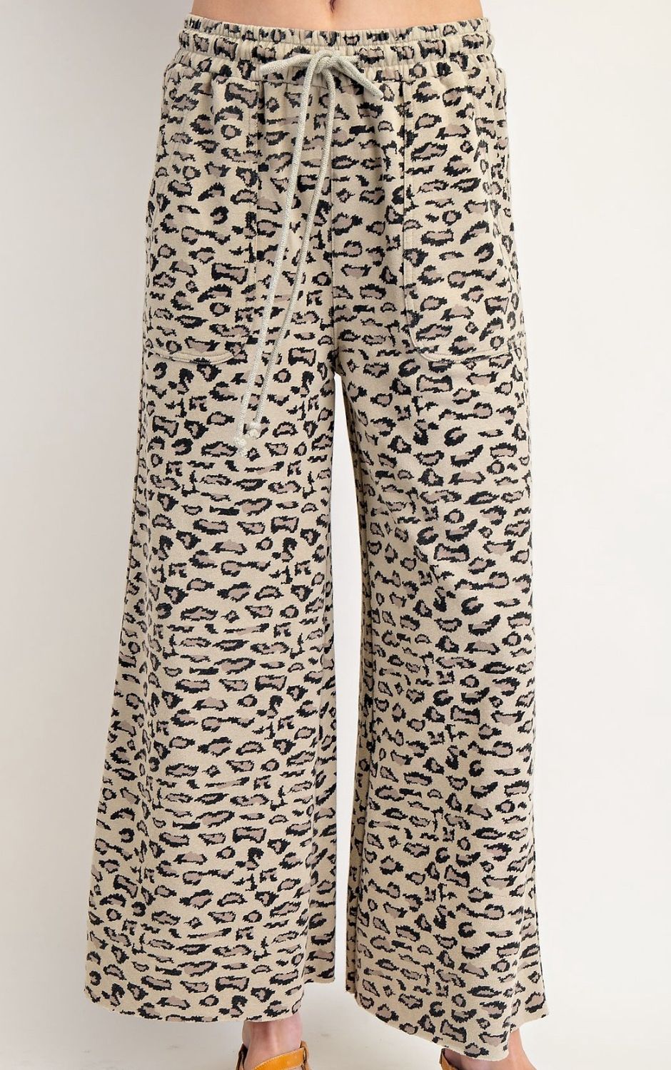 Animal Print Wide Leg Pants