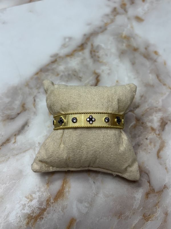 Brushed Gold Cuff w/ Hem Design