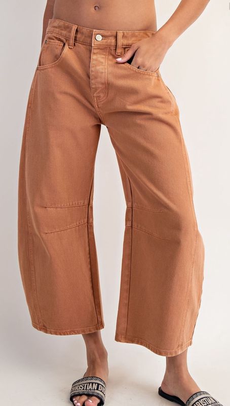 Solid Barrel Pants