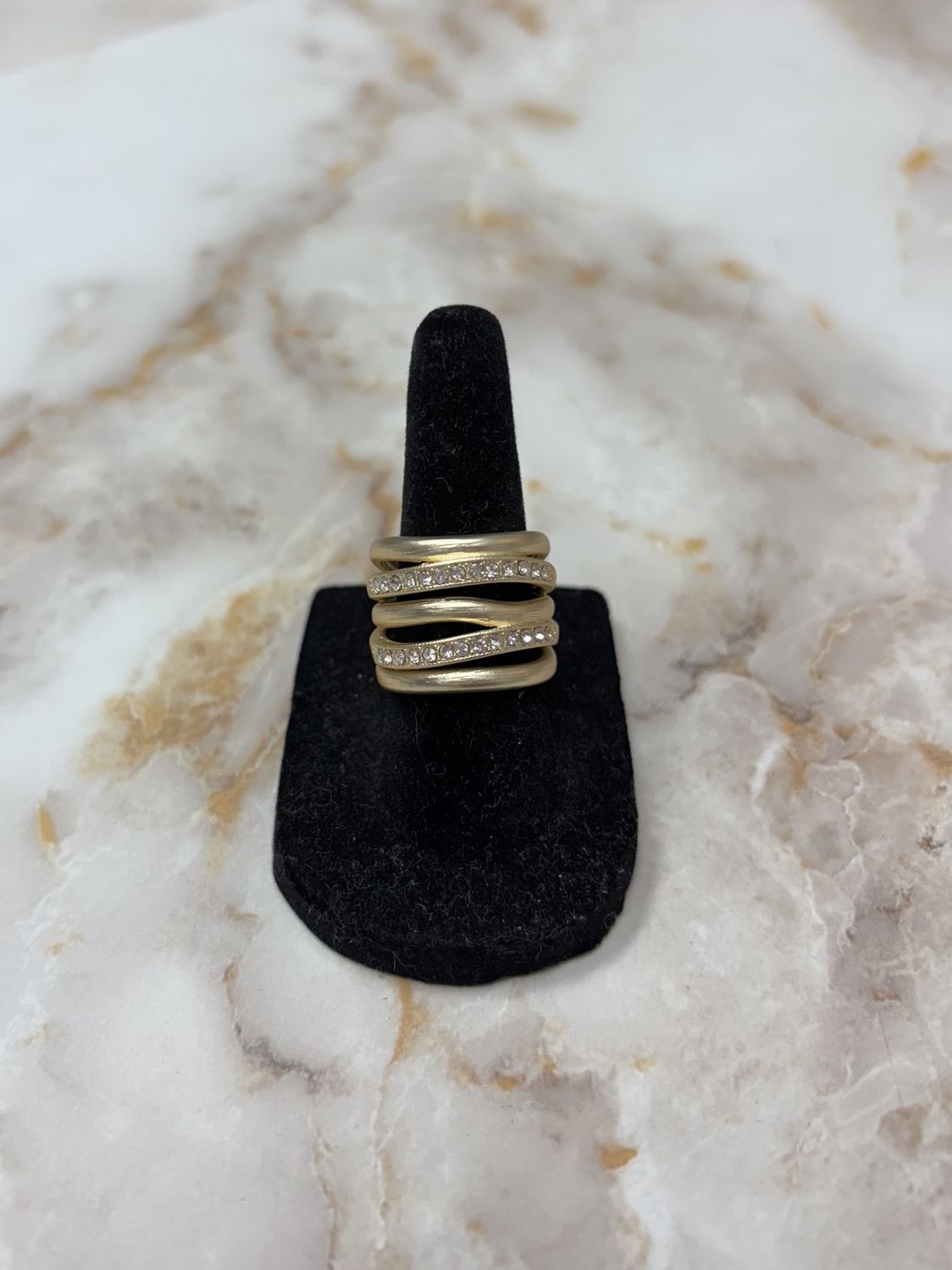Brushed Gold w/cz Stack