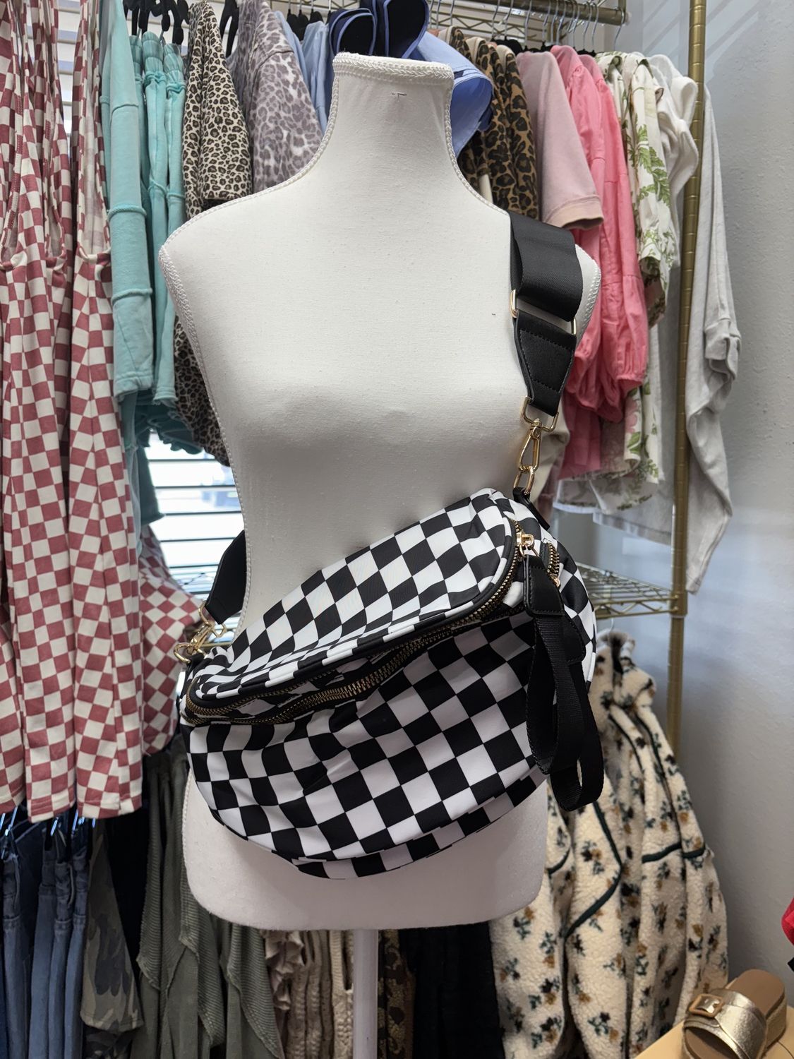 Checkered Fanny Bag