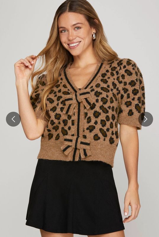 Leopard Short Sleeve Sweater