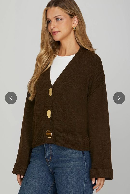 Long Sleeve Button Down Sweater Cardigan