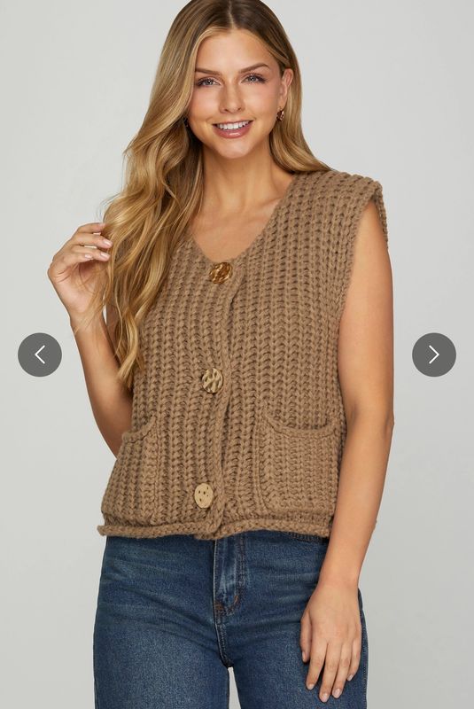 Sleeveless Chunky Sweater Vest