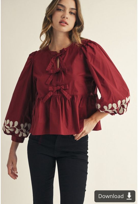 3/4 balloon peplum top