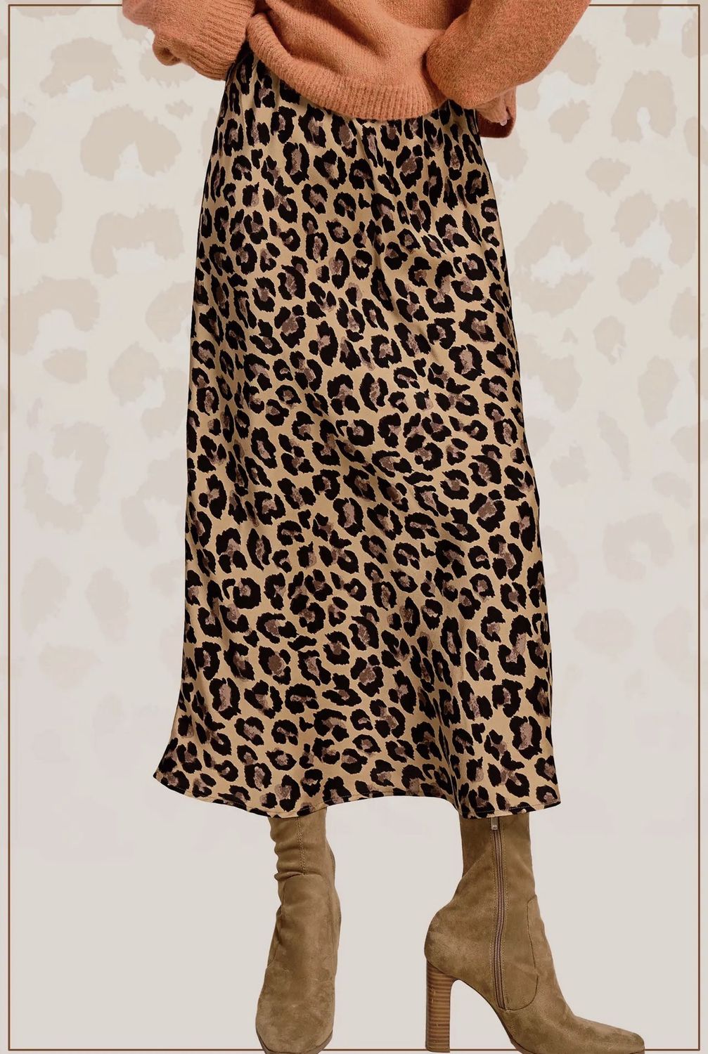 Leopard Dressy Satin Skirt