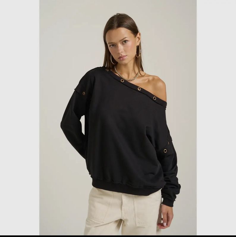 Relax Fit Sweatshirt Off The Shoulder