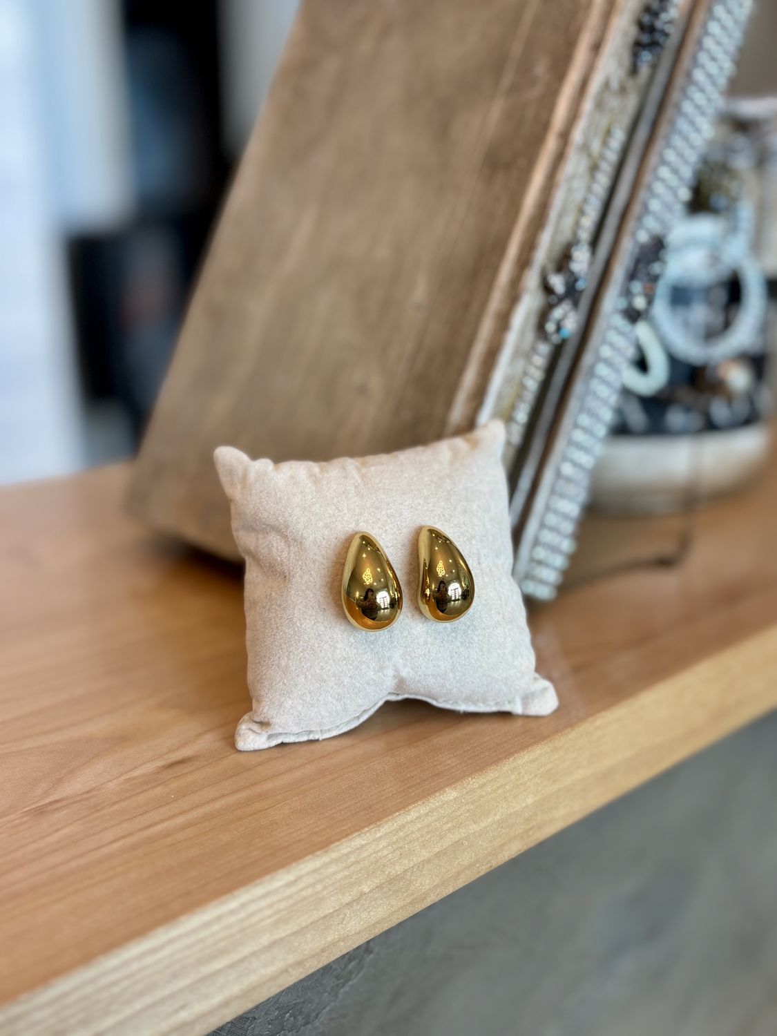 Gold Tear Drop Earrings