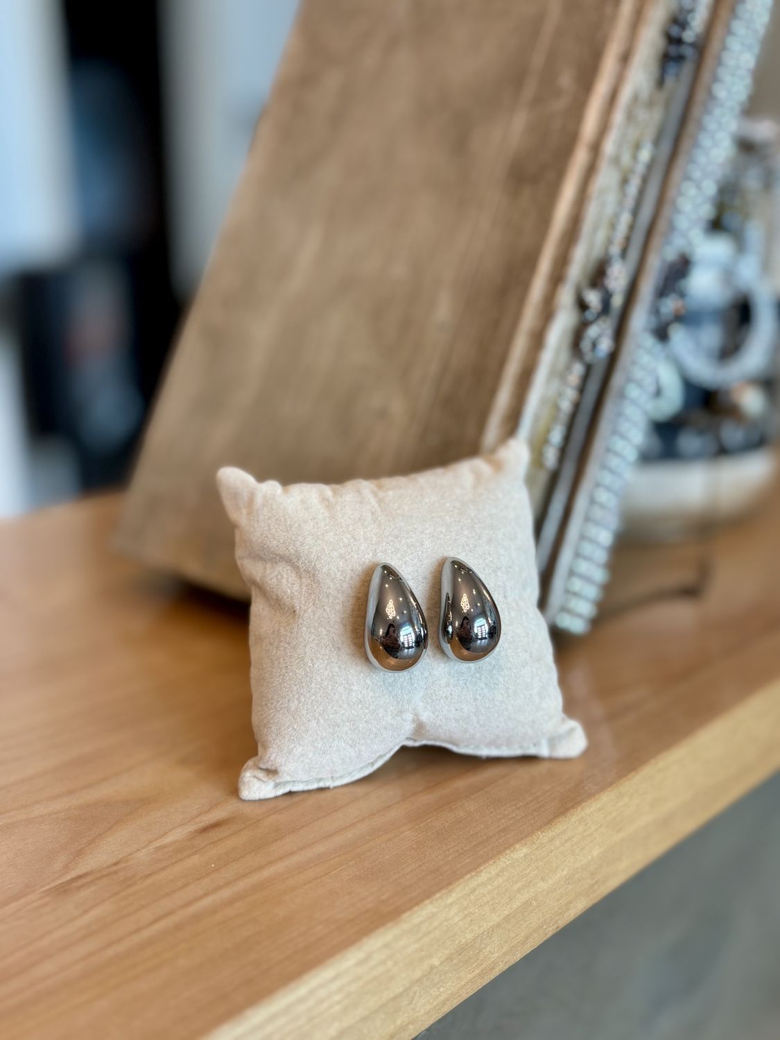 Silver Tear Drop Earrings