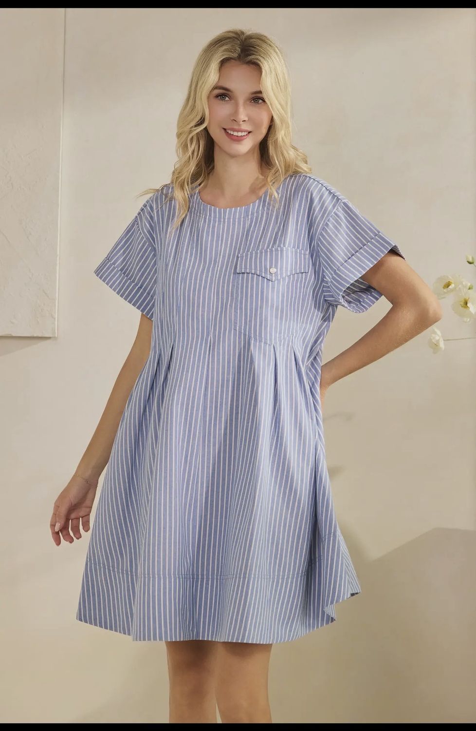 Stripe Short Swing Dress