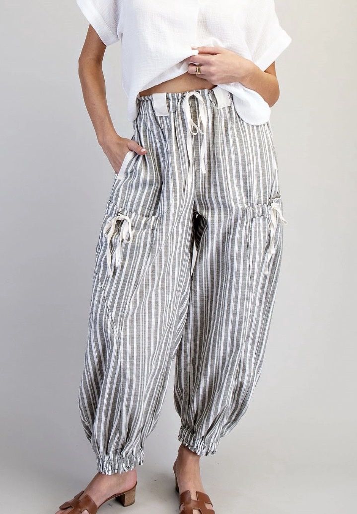 Soft Washed Striped Jogger Pants