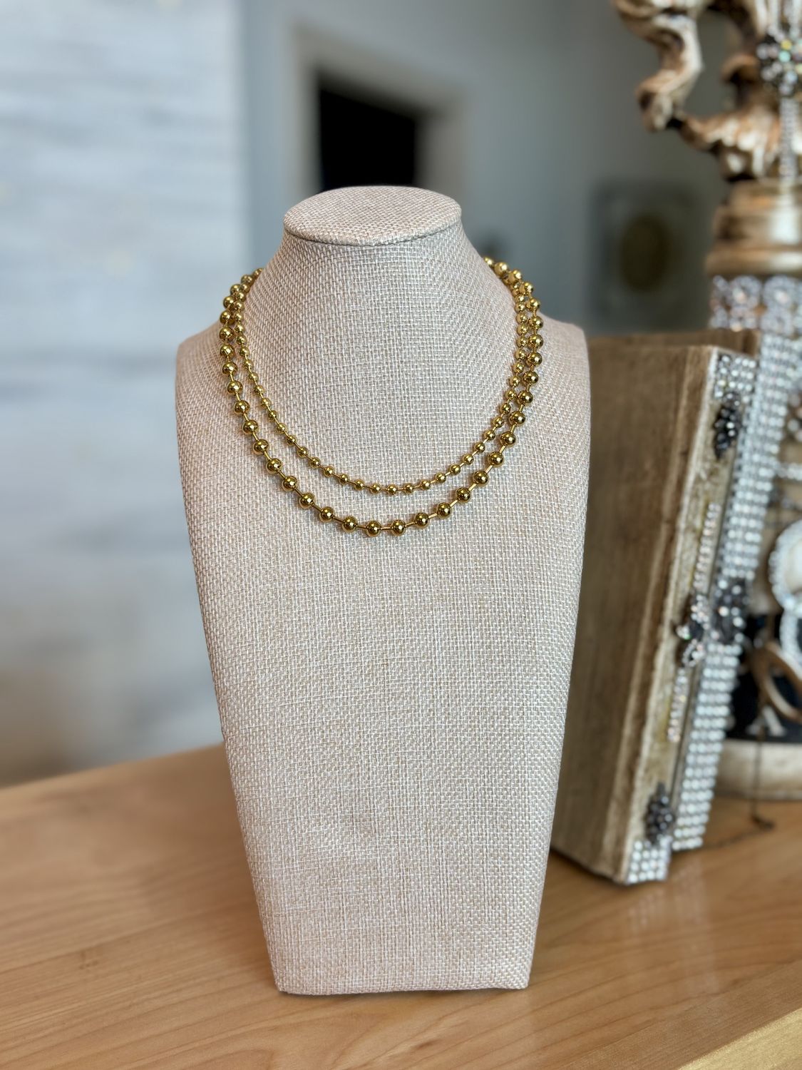XL Gold Beaded Necklace