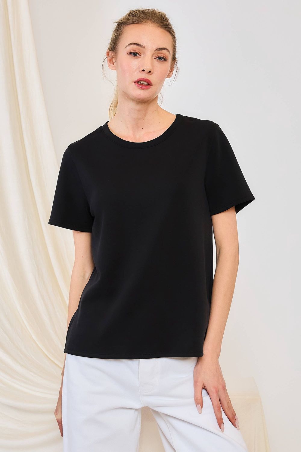BUTTERY SOFT TEE FWMT3739, Color: Black, Size: M