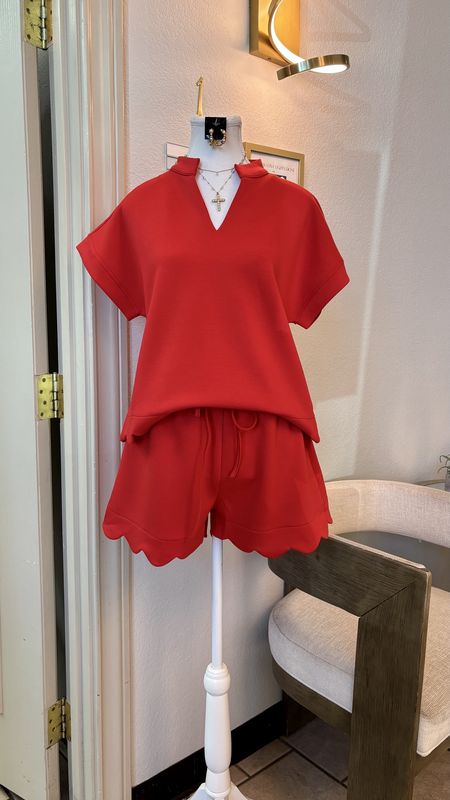 Red Shorts Set