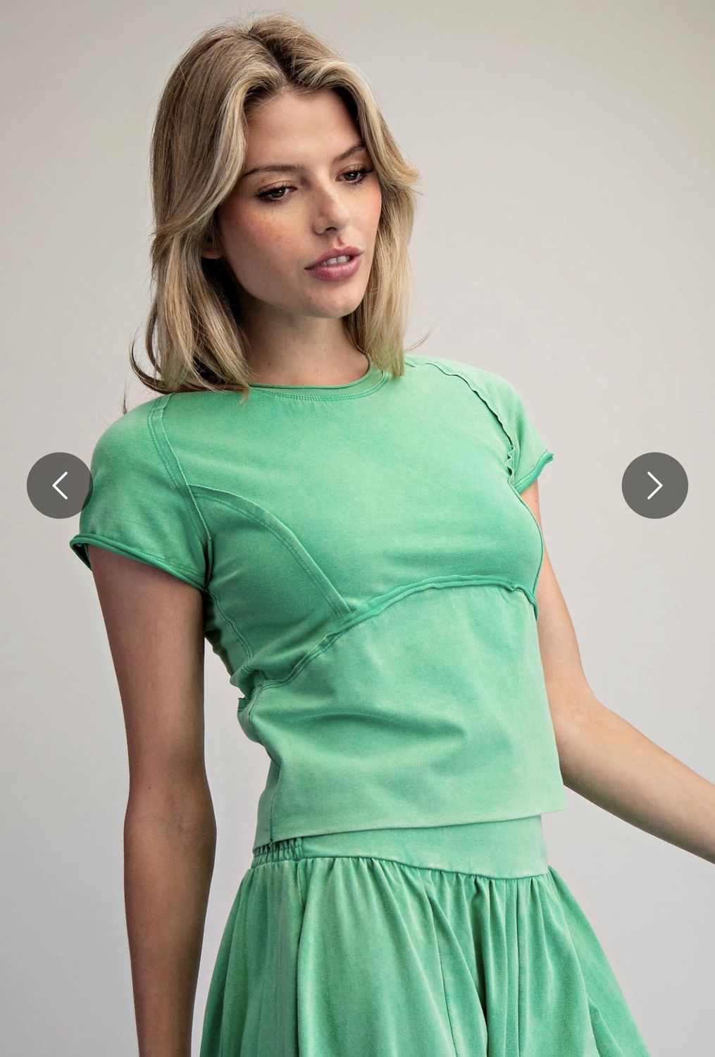 Mineral Washed Solid Cropped T-Shirt