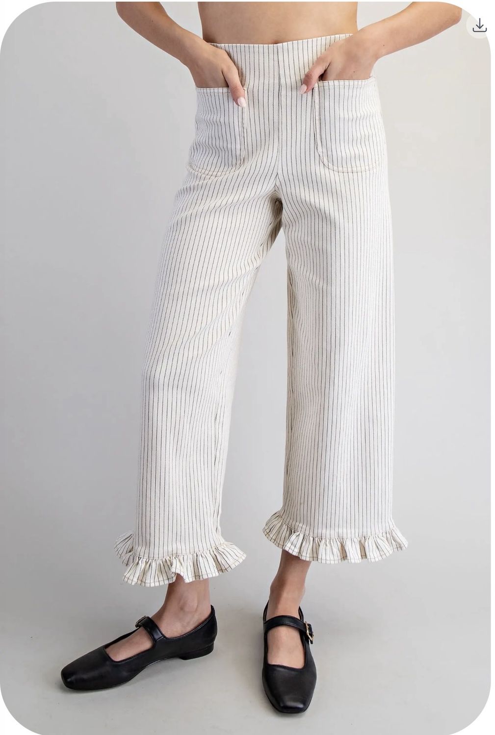 Striped Ruffle Hem Pants