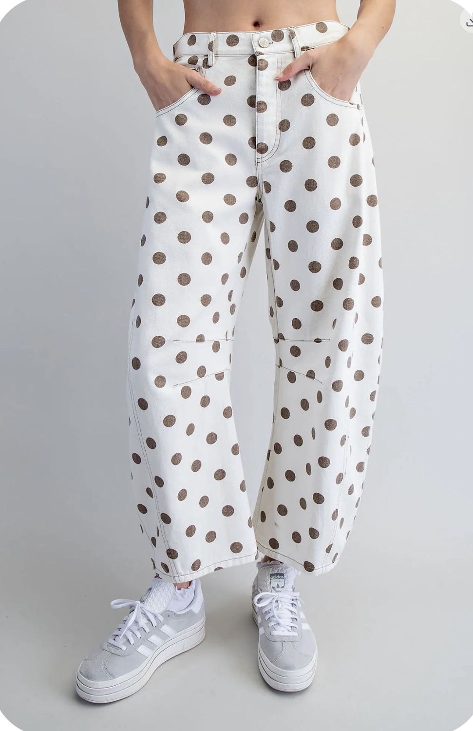 Mineral  Washed Polka Dot Barrel Pants