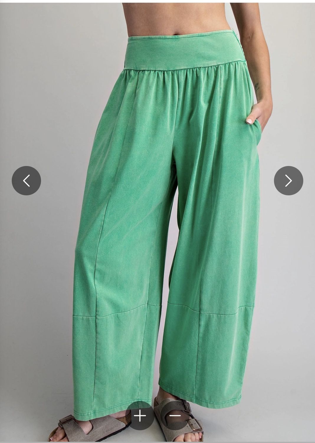 Mineral Washed Wide Leg Pant