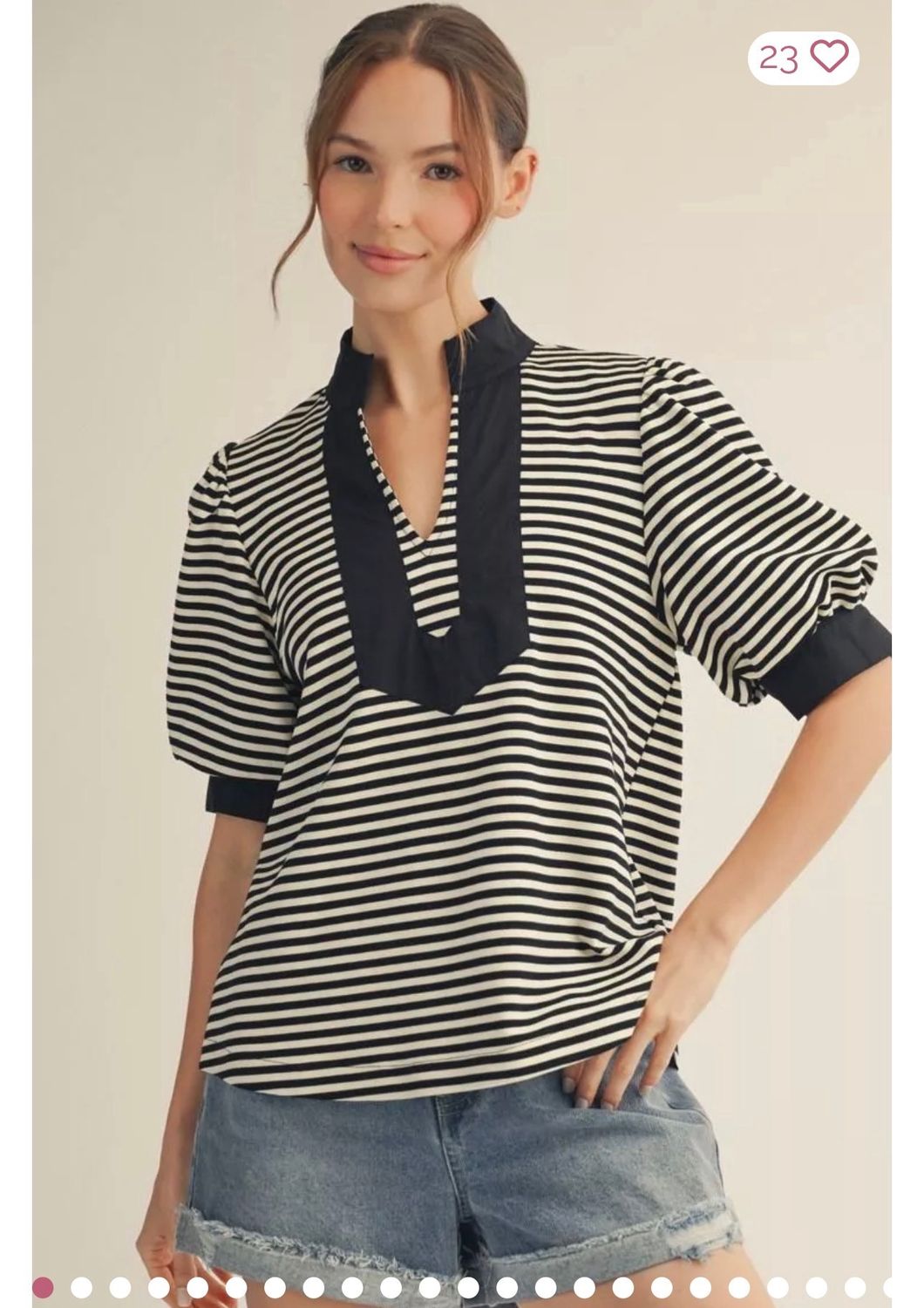 Navy Stripe Top