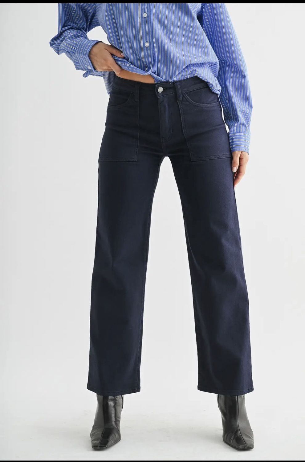 Navy Utility Relaxed Jeans