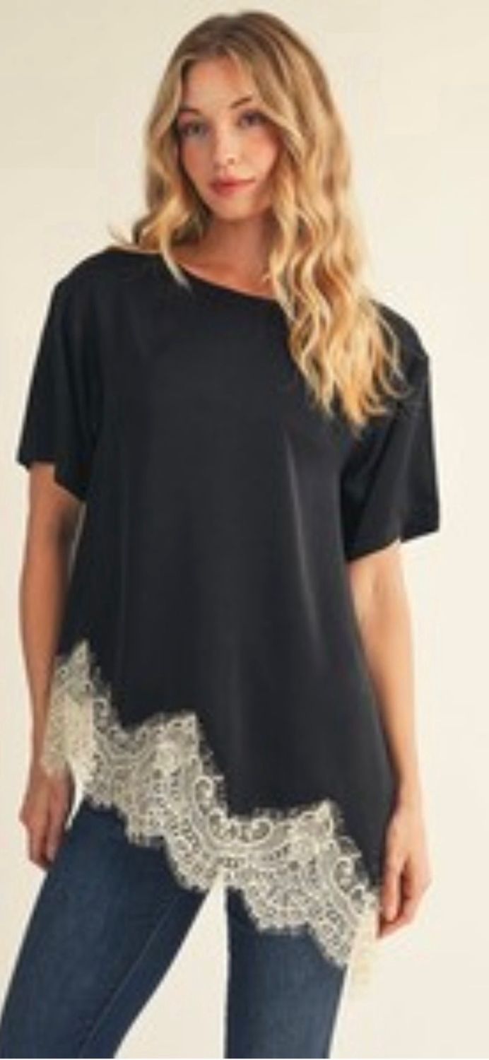 Short Sleeve Satin Blouse