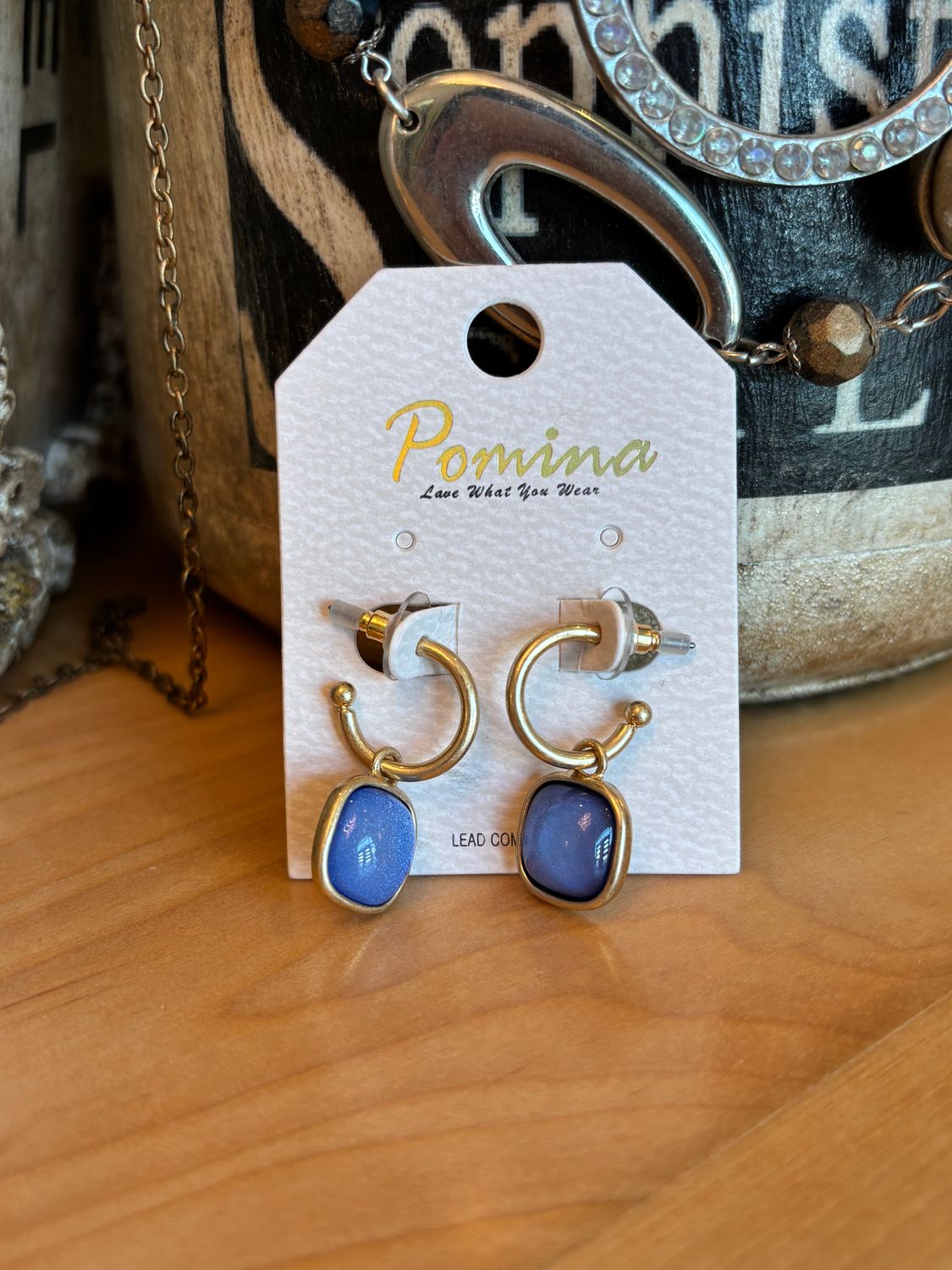 Square Stone Dangle Earring