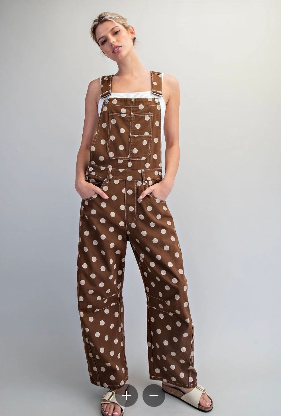 Mineral Washed Polka Dot Jumpsuit