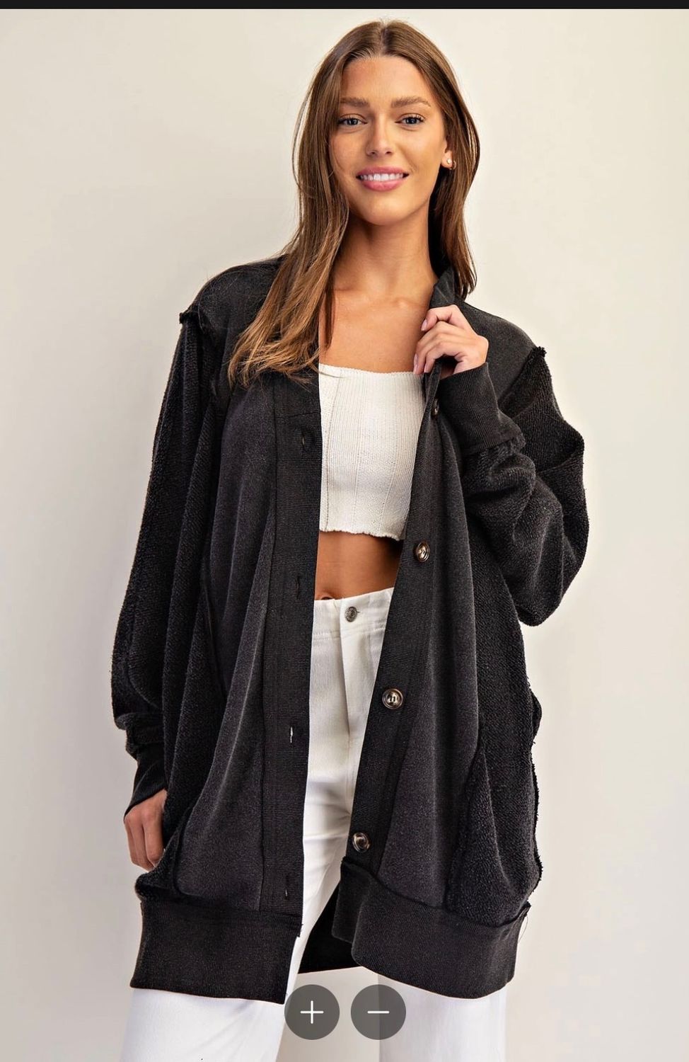 Mineral Washed Button Bown