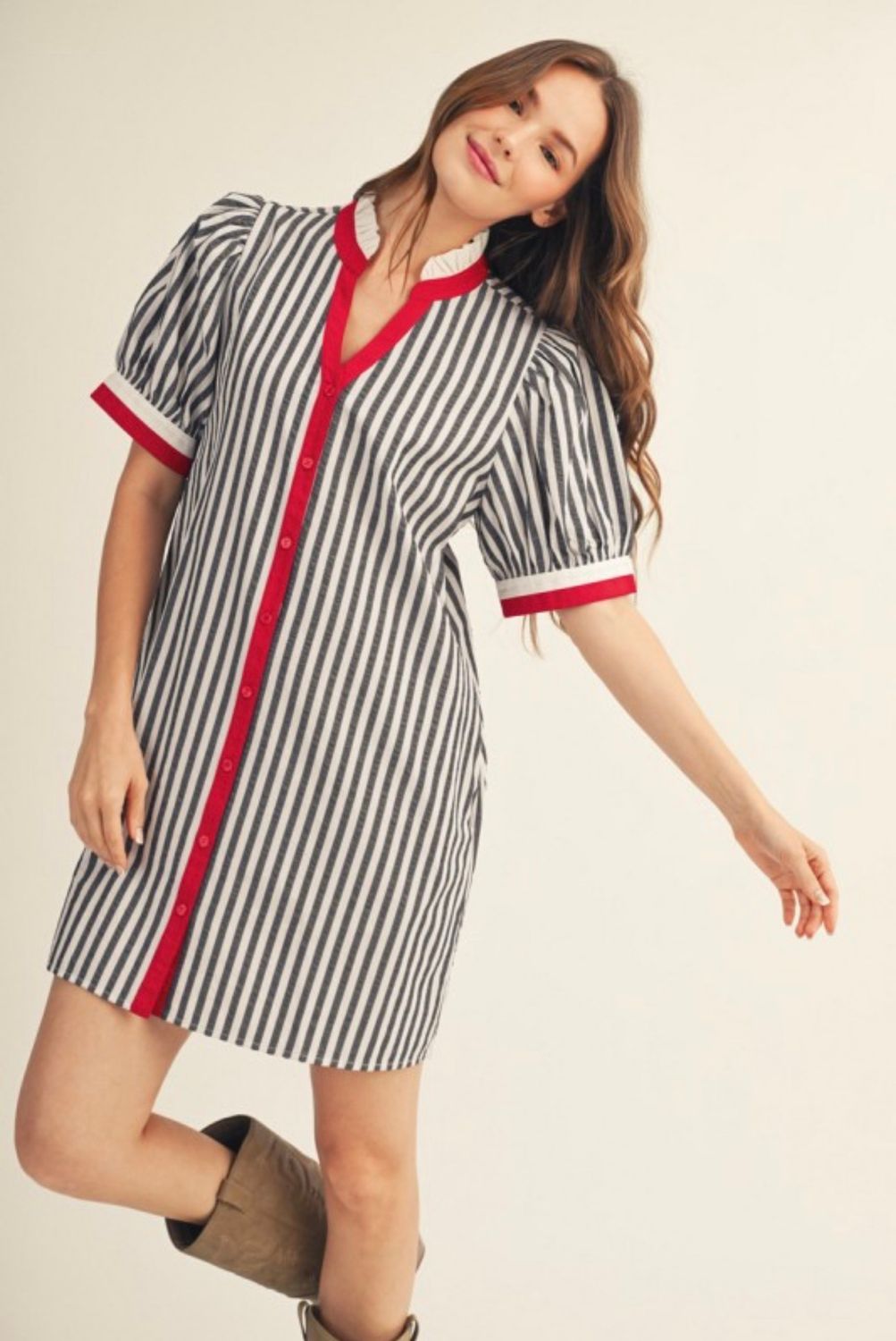 Button Down Stripe Dress