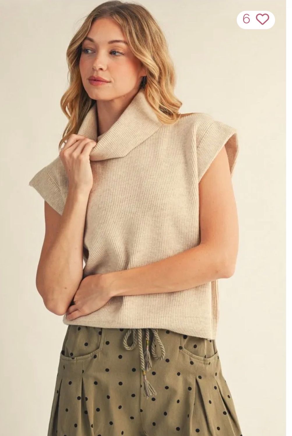 Oatmeal Turtle Neck Top