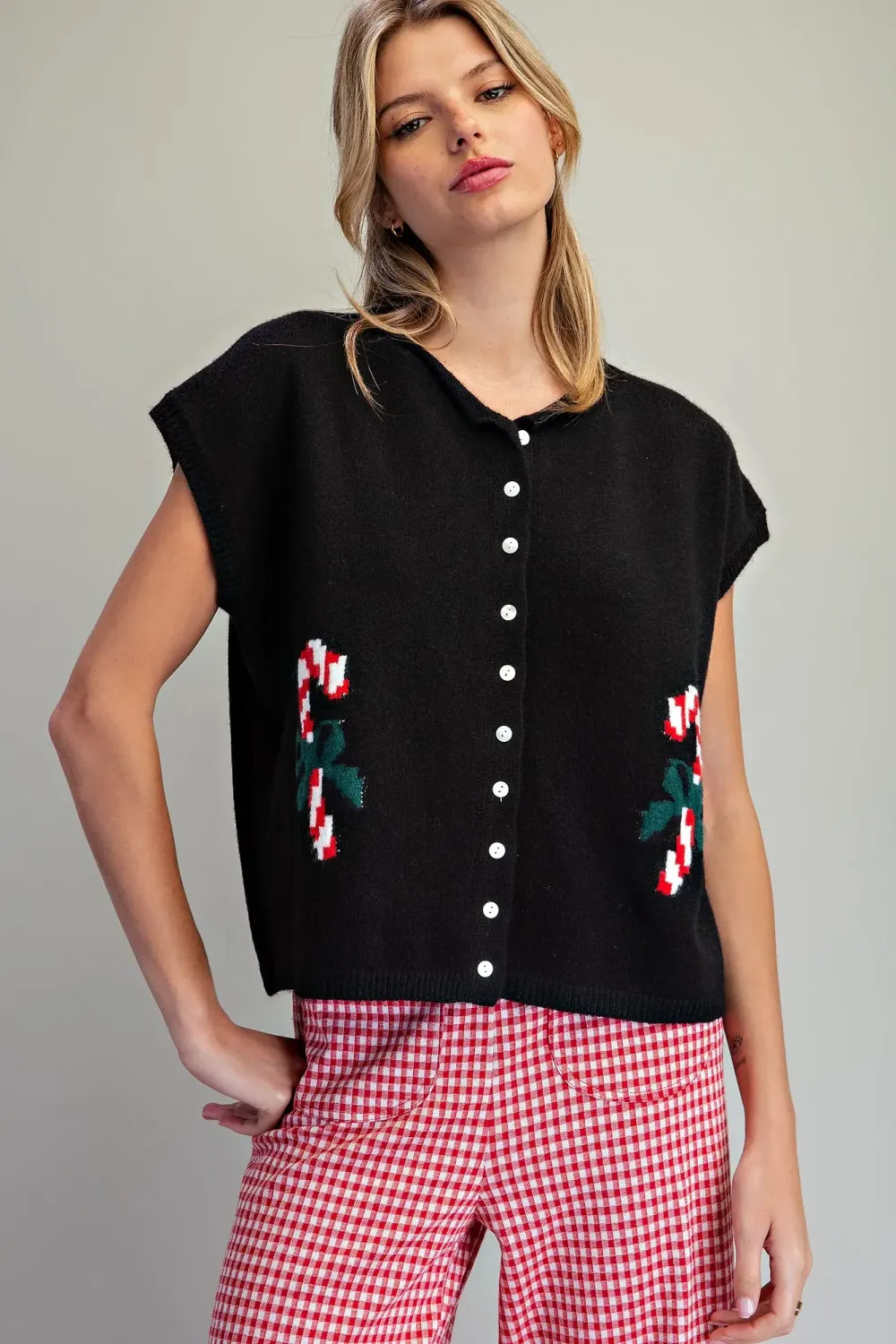 Candy Cane Heart Cardigan