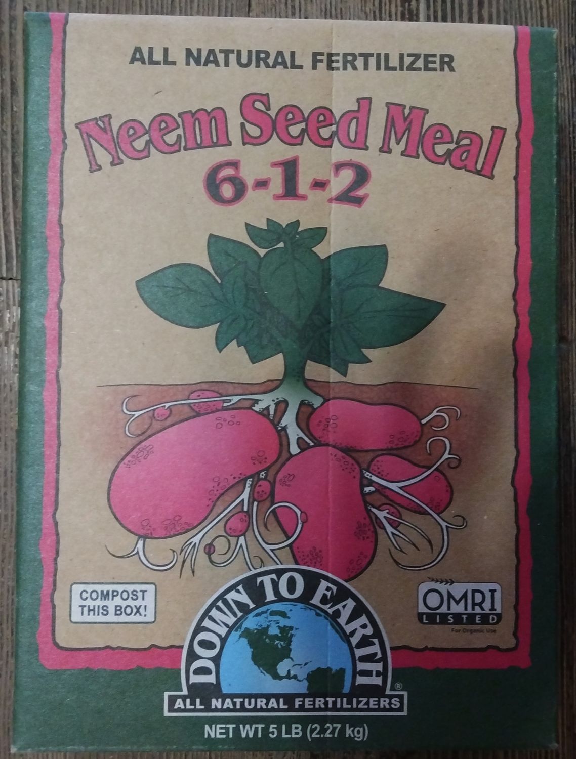 Down to Earth Neem Seed Meal, 5lb.