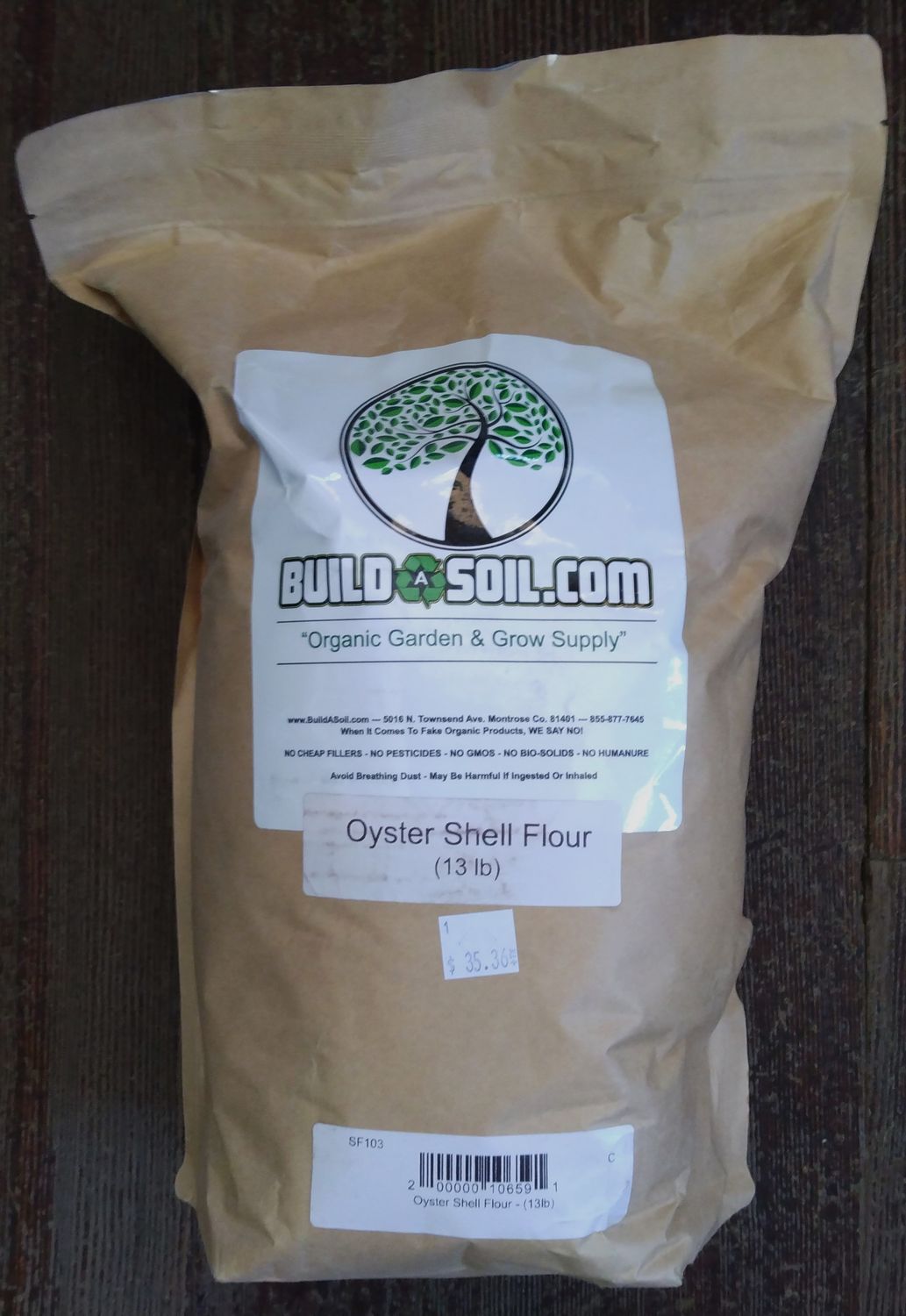 Build A Soil Oyster Shell Flour 13 lb Large Bag