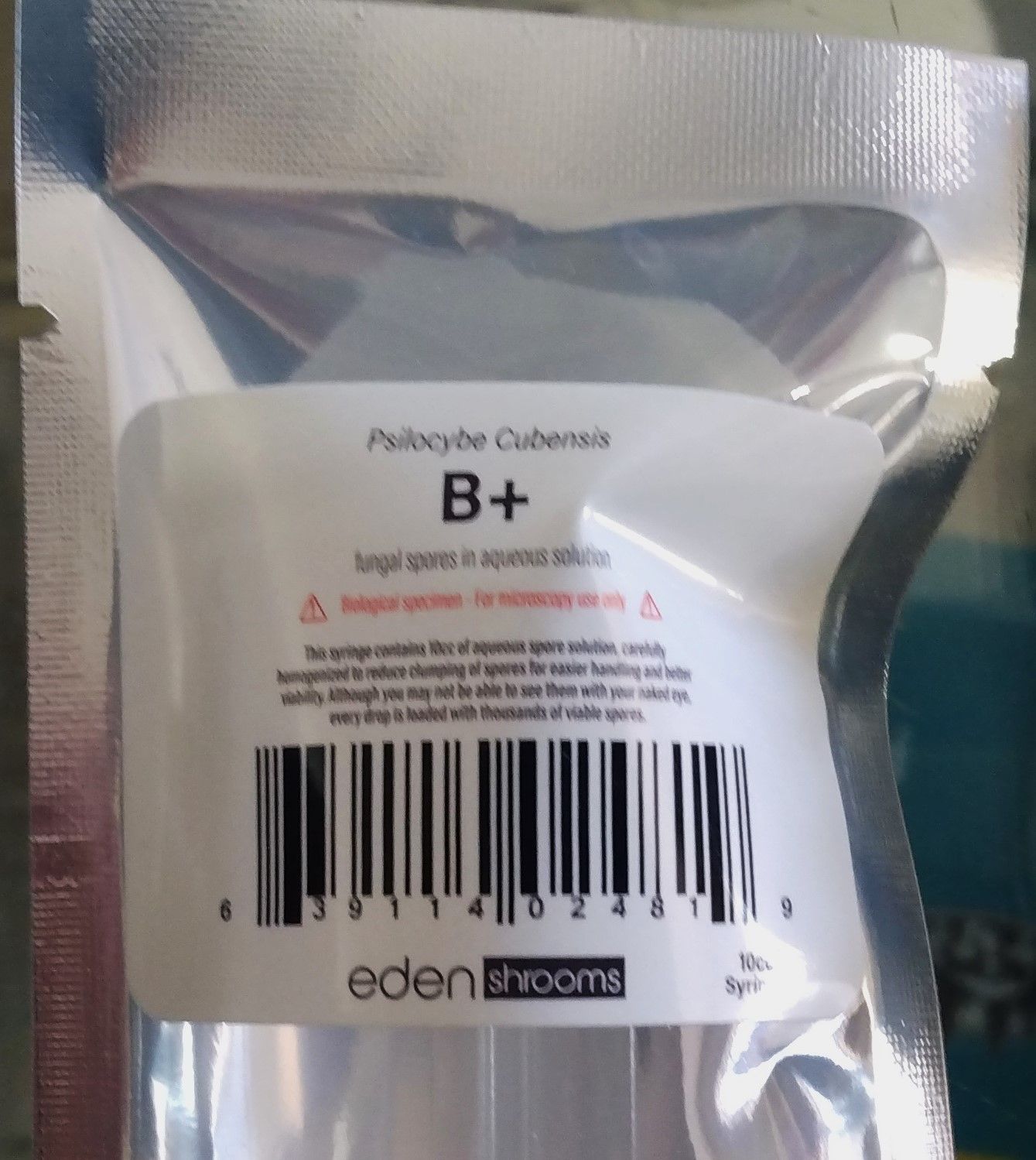 Eden Shrooms B+ Mushroom Spores (For Microscopy Only)