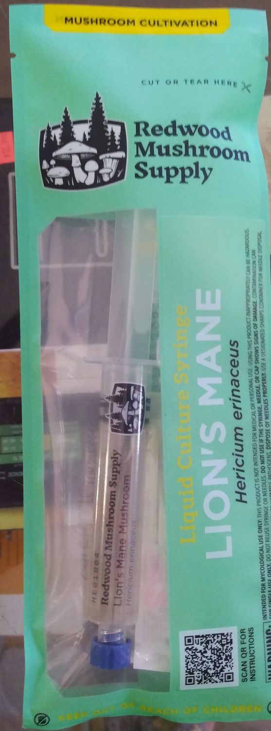 Redwood Mushroom Supply Lions Mane Spore Syringe