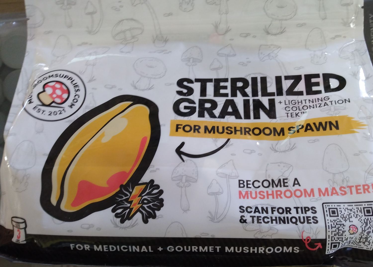 Mushroomsupplies.com Sterilized Grain Bag| Millet Substrate | 3lb