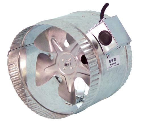 Hurricane Inline Duct Booster, 4&quot;, 70cfm