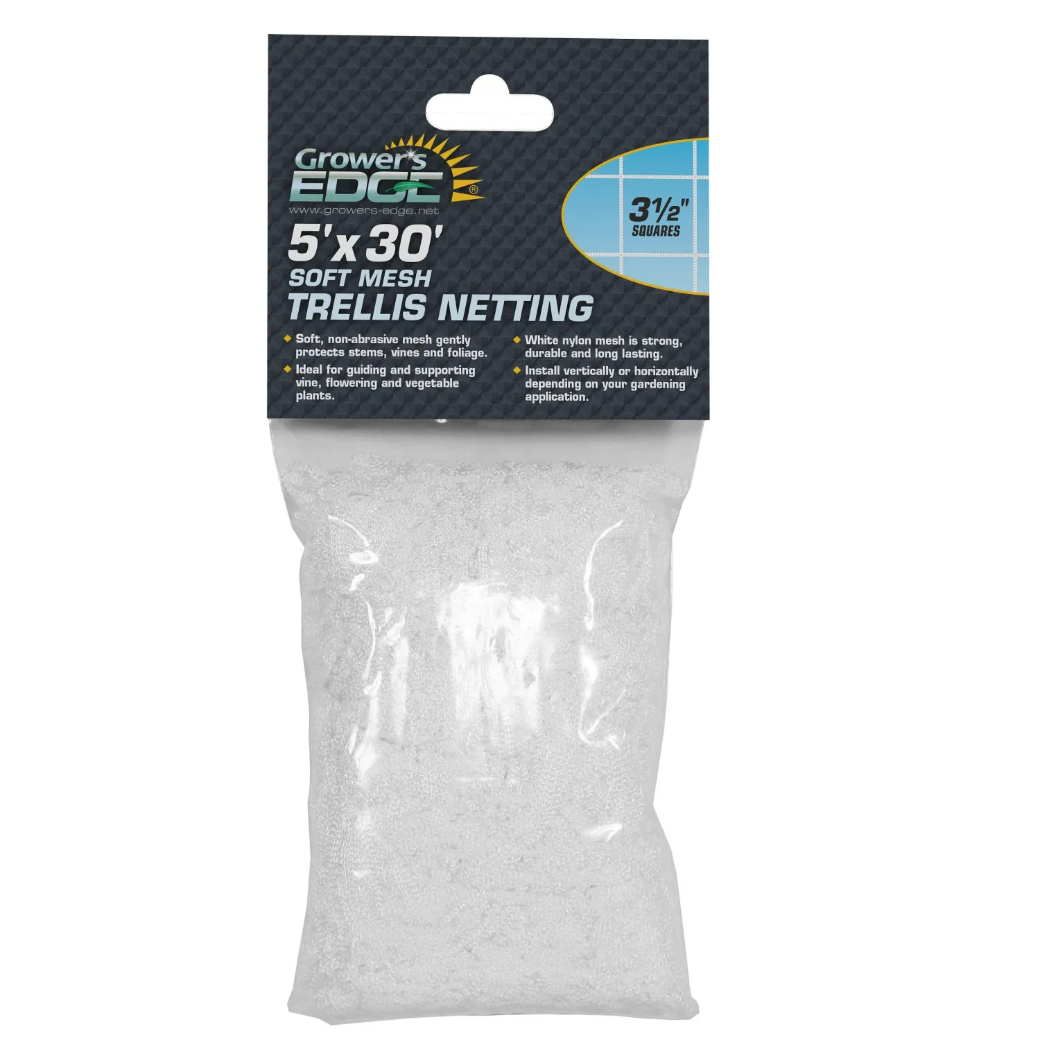 GE Soft Mesh Trellis Net, 5&#39;X30&#39;/w 3.5&quot; Squares