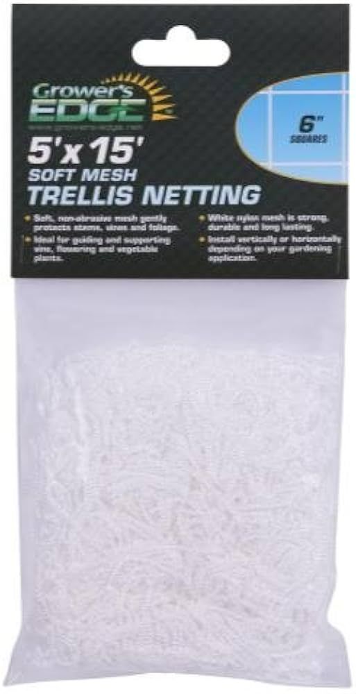 GE Soft Mesh Trellis Net, 5&#39;X15&#39; w/ 6&quot; Squares