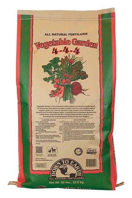 Down To Earth Vegetable Garden 4-4-4 50lbs