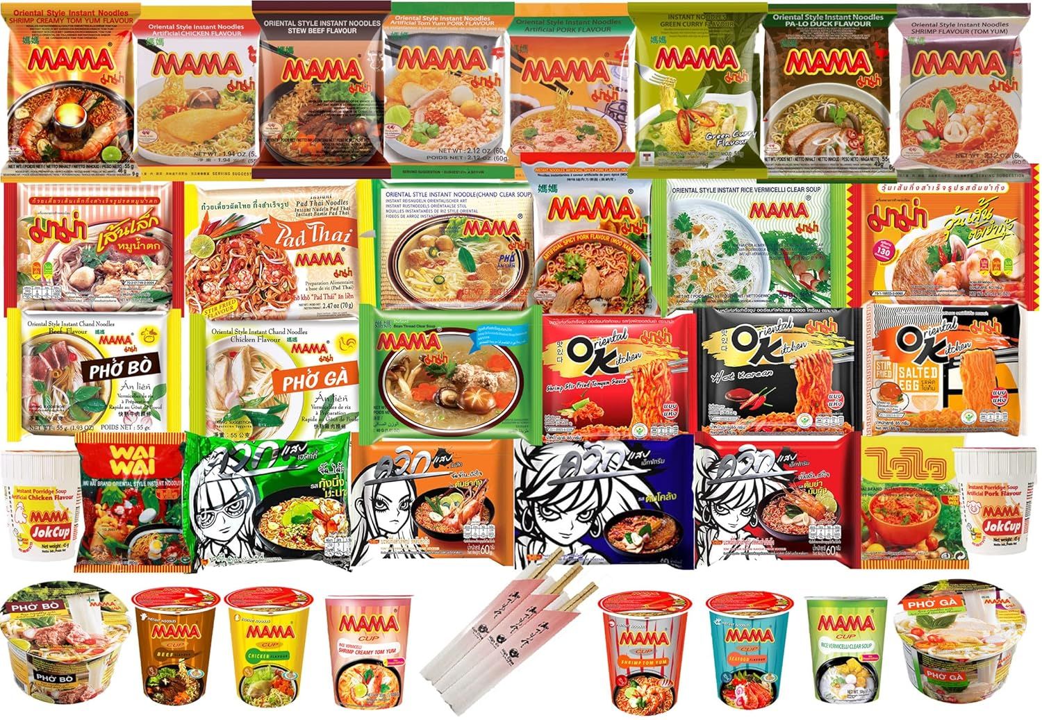 Thai Ramen Noodle Variety Pack of 15