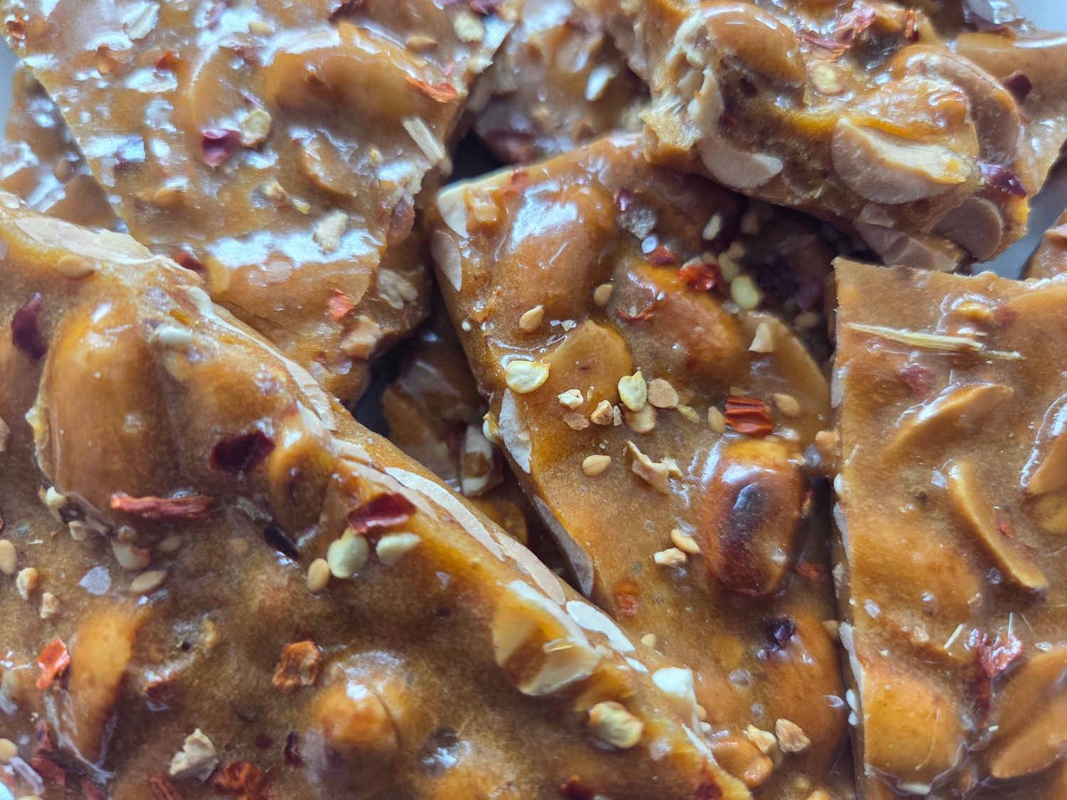 Spicy Chili Crisp Peanut Brittle Candy, Old Fashioned Style Brittle with a Sweet and Spicy Flavor of Chinese Chili Crisp, Vegan and Gluten Free, 6 Ounce Bag