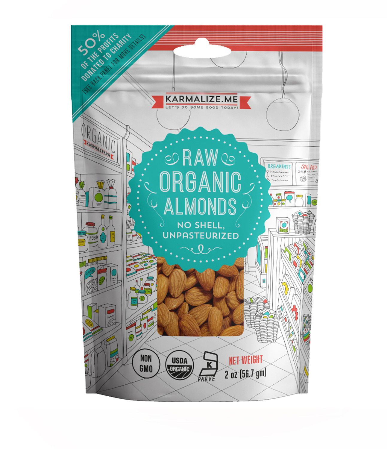 Raw Organic Almonds Snack Pack - 2 oz.