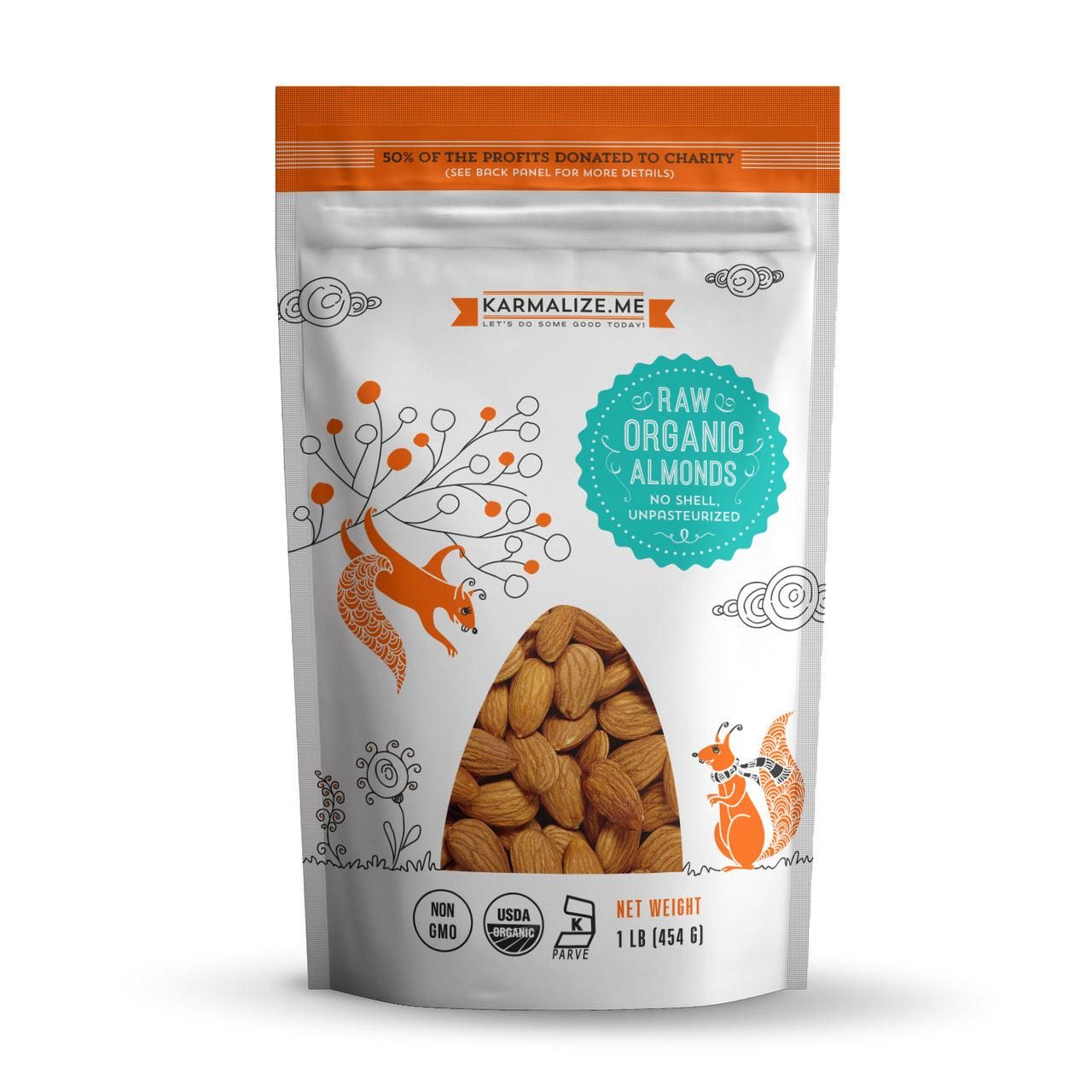 100% Organic Raw Almonds, Whole - 1lb 100% Organic Raw Almonds, Whole - 1lb