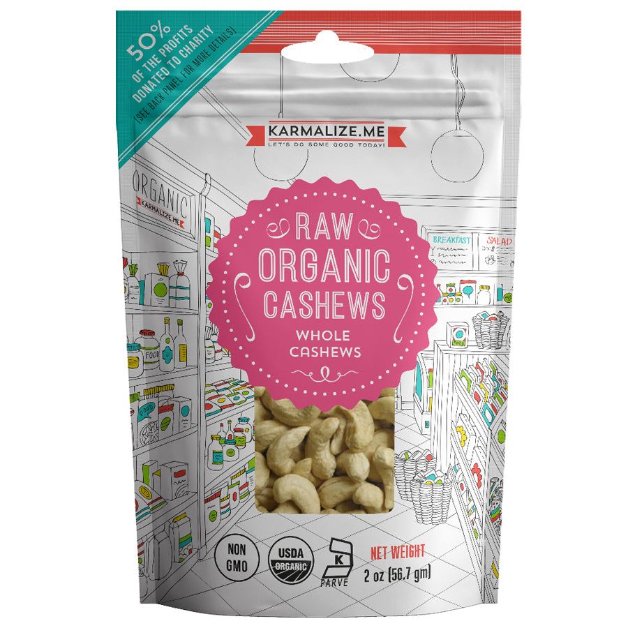 Organic Raw Cashews Snack Pack Size - 2 oz Organic Raw Cashews Snack Pack Size - 2 oz