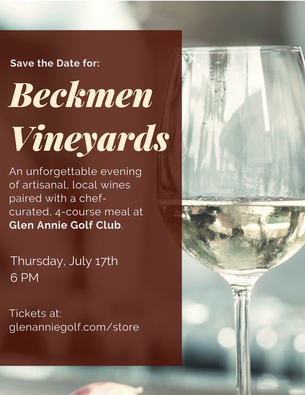 Beckmen Vineyards Wine Maker Evening -  Thursday, July 17th